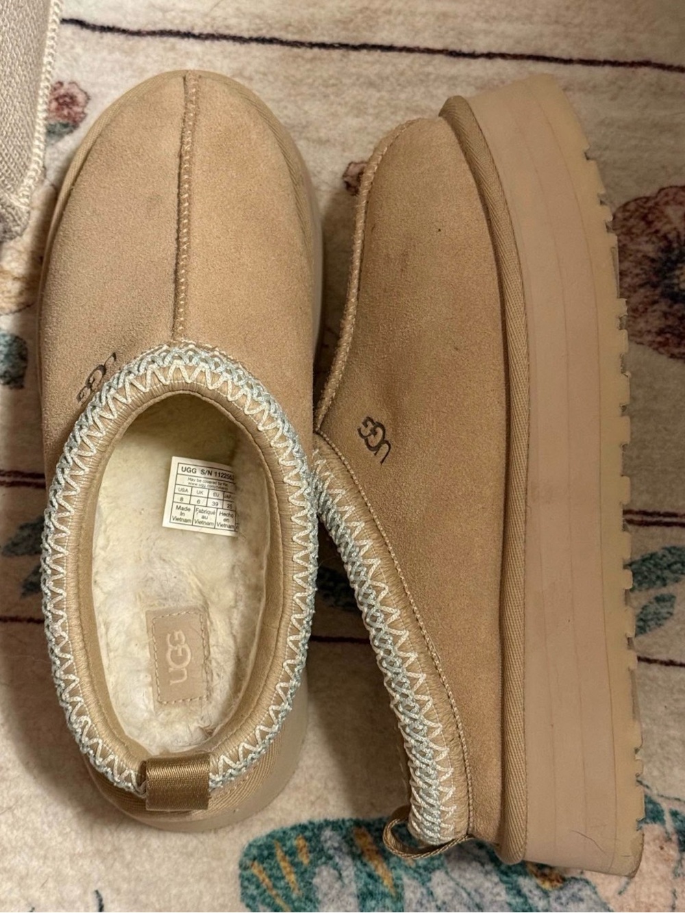 UGG Tan Suede Slip-On Platform Shoes- Women’s